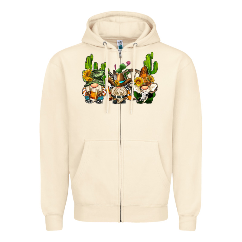 Western Gnomes With Cactus Zipper Hoodie by AdoDesignShop | Teevron