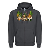 Smoke western gnomes with cactus Zipper Hoodie - AdoDesignShop