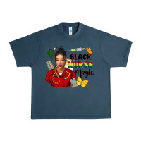 Midnight Navy Juneteenth black Nurse magic Urban Heavy Tee - FaDigitalArtStudio