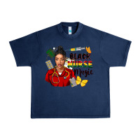 Navy Juneteenth black Nurse magic Urban Heavy Tee - FaDigitalArtStudio