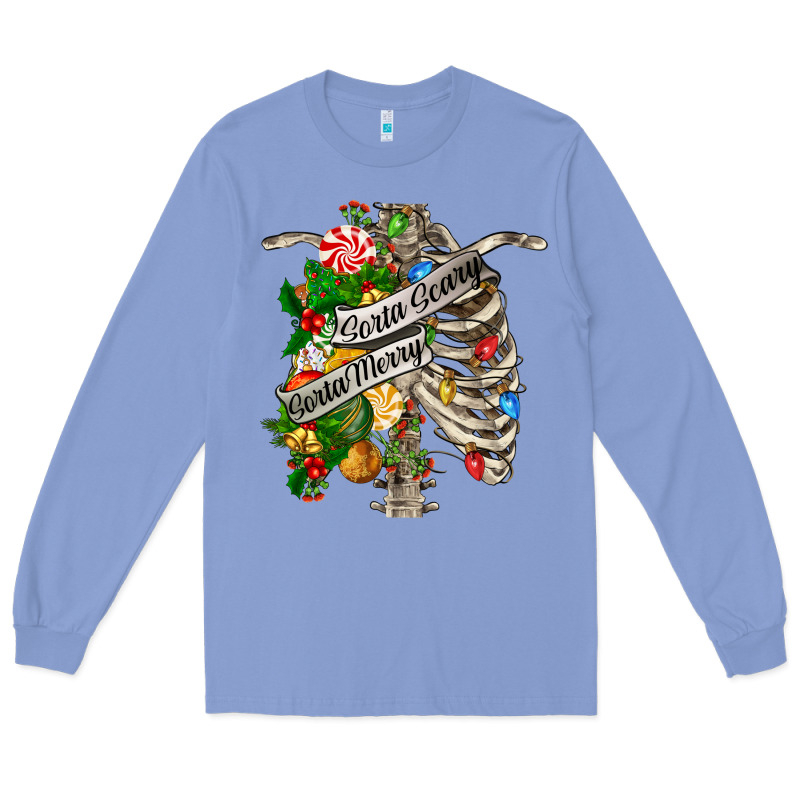 Sorta Merry Sorta Scary Chest Long Sleeve Tee by FaDigitalArtStudio | Teevron