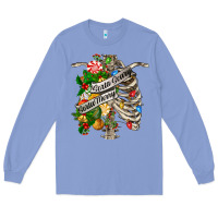Colony Blue sorta merry sorta scary chest Long Sleeve Tee - FaDigitalArtStudio