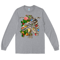 Heather Grey sorta merry sorta scary chest Long Sleeve Tee - FaDigitalArtStudio