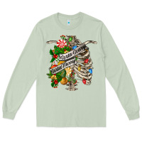 Matcha sorta merry sorta scary chest Long Sleeve Tee - FaDigitalArtStudio