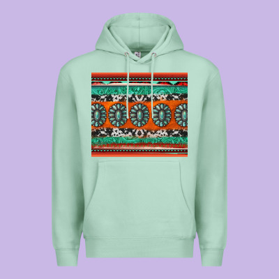 Turquoise Gemstone Western Premium Hoodie Designed By Jasminsmagicworld