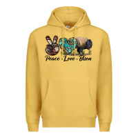 Antique Gold Peace lLve Bison Premium Hoodie - LillyAllenDesigns
