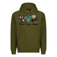 Army Green Peace lLve Bison Premium Hoodie - LillyAllenDesigns