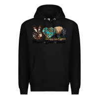 Black Peace lLve Bison Premium Hoodie - LillyAllenDesigns