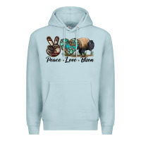 Blue Mist Peace lLve Bison Premium Hoodie - LillyAllenDesigns