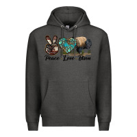 Charcoal Heather Peace lLve Bison Premium Hoodie - LillyAllenDesigns