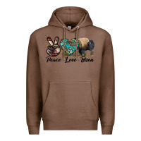 Chestnut Peace lLve Bison Premium Hoodie - LillyAllenDesigns