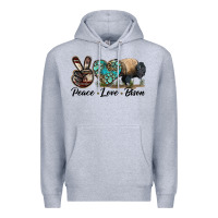 Heather Grey Peace lLve Bison Premium Hoodie - LillyAllenDesigns