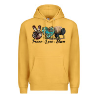Mustard Peace lLve Bison Premium Hoodie - LillyAllenDesigns