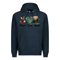 Navy Peace lLve Bison Premium Hoodie - LillyAllenDesigns