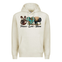 Oatmeal Heather Peace lLve Bison Premium Hoodie - LillyAllenDesigns