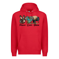 Red Peace lLve Bison Premium Hoodie - LillyAllenDesigns