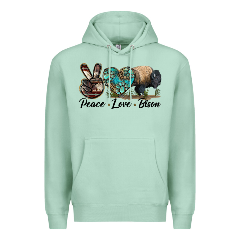 Peace Llve Bison Premium Hoodie by LillyAllenDesigns | Teevron