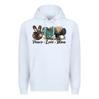 White Peace lLve Bison Premium Hoodie - LillyAllenDesigns