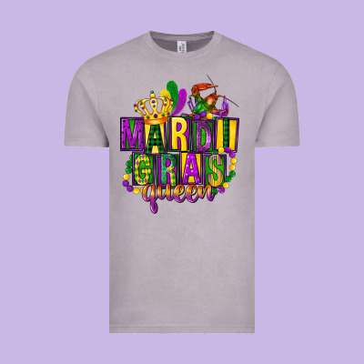 Mardi Gras Queen Vintage Tee Designed By Fadigitalartstudio