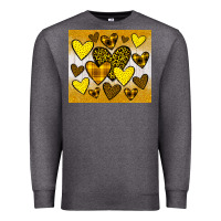 Charcoal Heather yellow hearts Premium Sweatshirt - JahusDesignShop