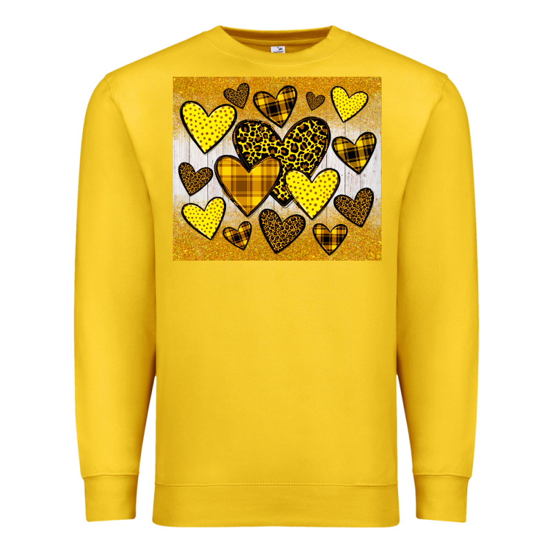 Yellow Hearts Premium Sweatshirt by JahusDesignShop | Teevron