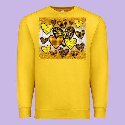 Yellow Hearts Premium Sweatshirt Designed By Jahusdesignshop