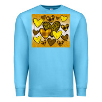 Ocean Blue yellow hearts Premium Sweatshirt - JahusDesignShop