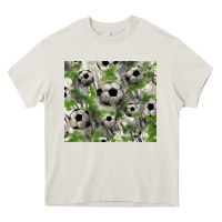 Cream Soccer tumbler Heavy Core Tee - HowdyJamesFarm