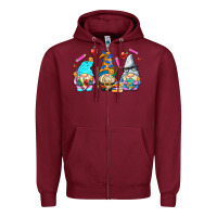 Burgundy teacher gnomes Zipper Hoodie - AdoDesignShop