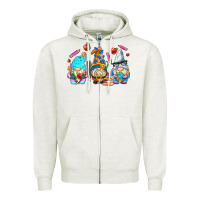 Oatmeal Heather teacher gnomes Zipper Hoodie - AdoDesignShop
