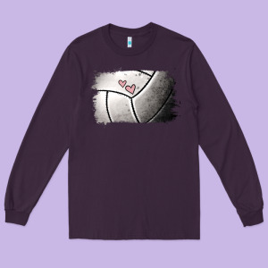 Volleyball Brushstroke Long Sleeve Tee Designed By Ranaportraitstore