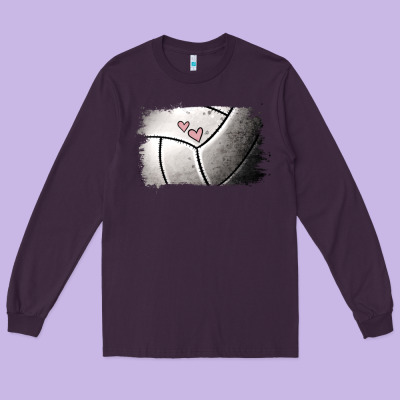 Volleyball Brushstroke Long Sleeve Tee Designed By Ranaportraitstore