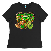 Black Lucky heart St. Patrick's Day Ladies Tee - CowGirlArtShop