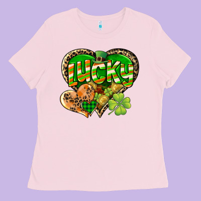 Lucky Heart St. Patrick's Day Ladies Tee Designed By Cowgirlartshop