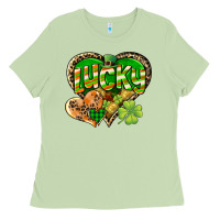 Matcha Lucky heart St. Patrick's Day Ladies Tee - CowGirlArtShop