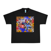 Black Fourth Of July Sunflowers Truck Urban Heavy Tee - FaDigitalArtStudio