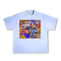 Grape Ice Fourth Of July Sunflowers Truck Urban Heavy Tee - FaDigitalArtStudio