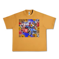 Peanut Butter Fourth Of July Sunflowers Truck Urban Heavy Tee - FaDigitalArtStudio