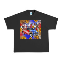Pigment Black Fourth Of July Sunflowers Truck Urban Heavy Tee - FaDigitalArtStudio