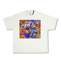 Pistachio Fourth Of July Sunflowers Truck Urban Heavy Tee - FaDigitalArtStudio