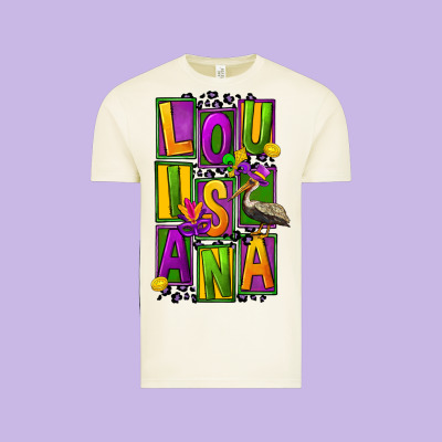 Mardi Gras Louisiana Vintage Tee Designed By Fadigitalartstudio