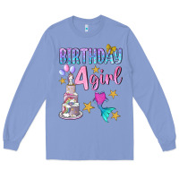 Colony Blue birthday girl 4 Long Sleeve Tee - BundleAndBundleShop