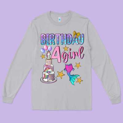 Birthday Girl 4 Long Sleeve Tee Designed By Bundleandbundleshop