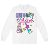 White birthday girl 4 Long Sleeve Tee - BundleAndBundleShop