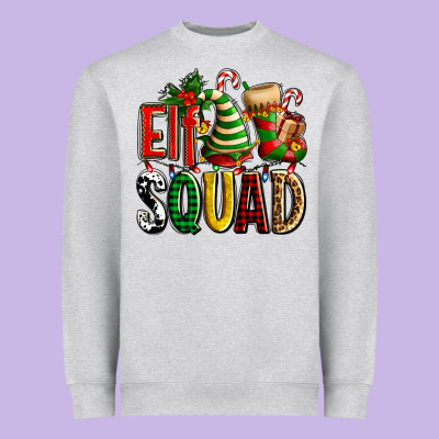 Elf Squad With Elf Hat And Socks Heavyweight Sweatshirt Designed By Adodesignshop