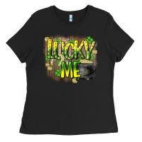 Black lucky me st. patricks day Ladies Tee - HowdyJamesFarm
