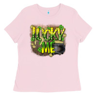 Bubblegum Pink lucky me st. patricks day Ladies Tee - HowdyJamesFarm