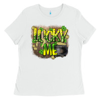 White lucky me st. patricks day Ladies Tee - HowdyJamesFarm