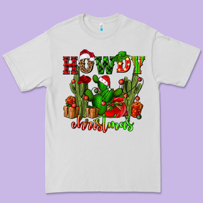 Howdy Christmas With Cactusses Premium Tee Designed By Cowgirlartshop