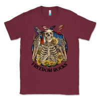 Burgundy freedom rocks Classic Tee - CowGirlArtShop